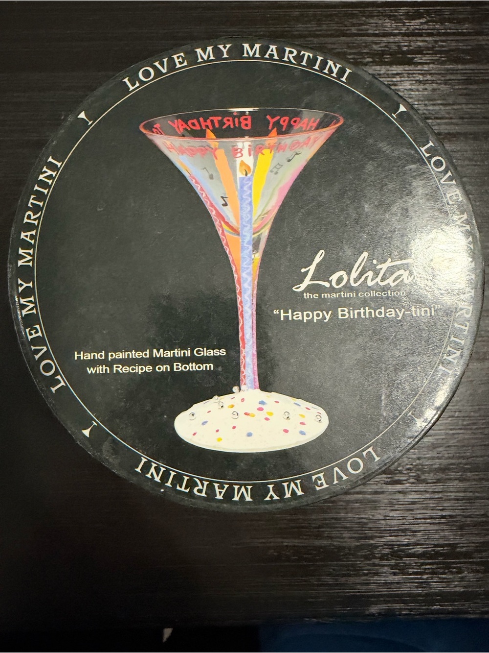 Lolita 'Happy Birthday-tini' Hand-Painted Martini Glass - Multicolor